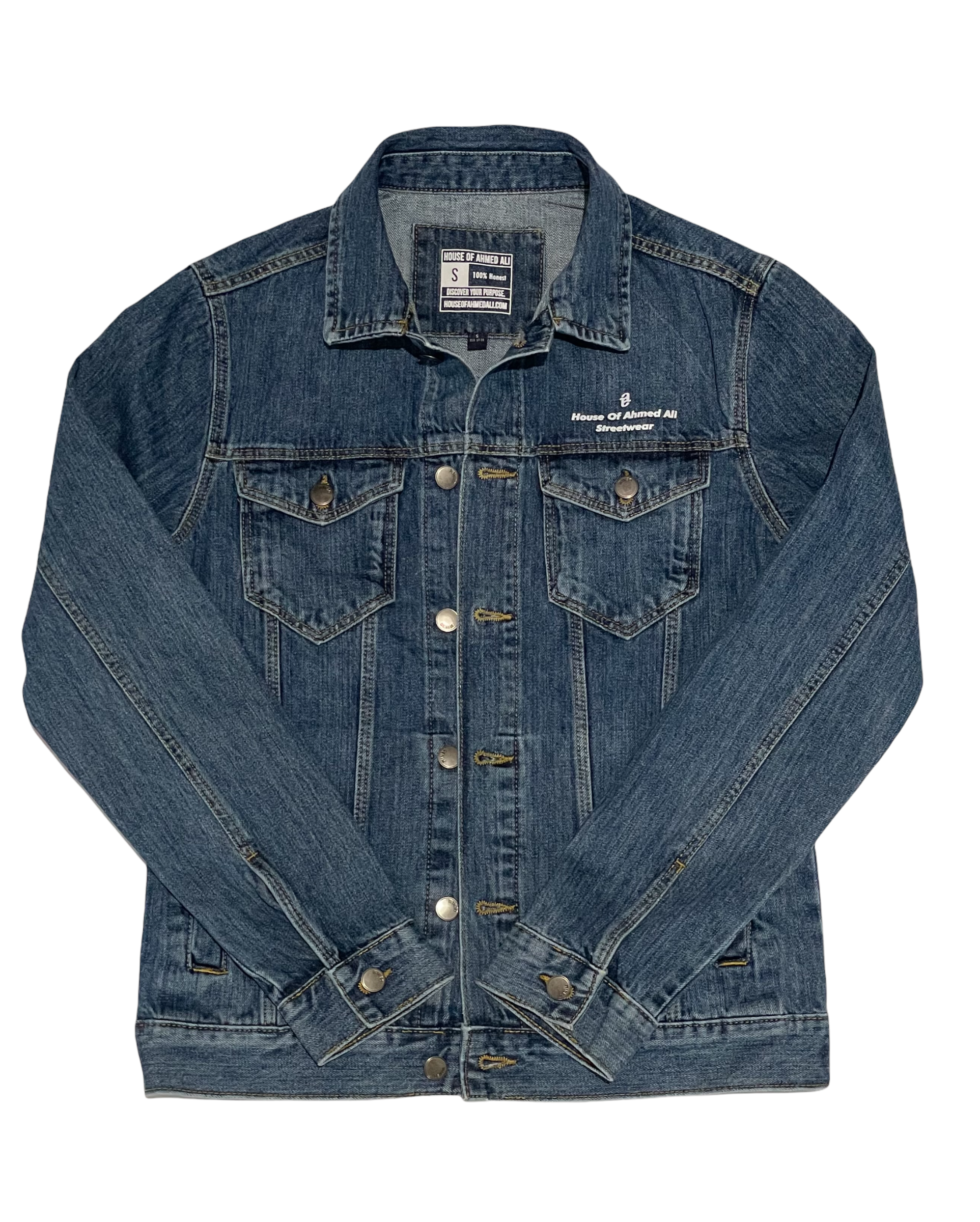 Off-White Logo Jacquard Denim Trucker Jacket